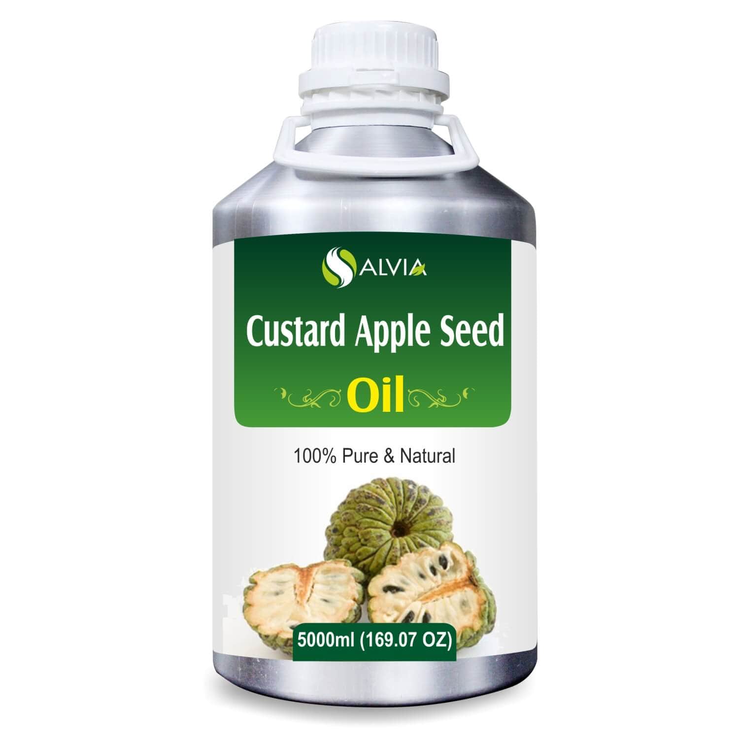 Salvia Natural Carrier Oils,Sun Care,Sunscreen Oil 5000ml Custard Apple Seed Oil (Annona Squamosa) Natural Pure Carrier Oil Undiluted Prevents Premature Ageing & Greying, Heals Skin Issues, Reduces Acne Salvia Natural Carrier Oils,Sun Care,Sunscreen Oil 5000ml Custard Apple Seed Oil (Annona Squamosa) Natural Pure Carrier Oil Undiluted Prevents Premature Ageing & Greying, Heals Skin Issues, Reduces Acne